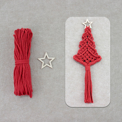 Christmas Tree Weaving Kit Macrame Kit | Tassel Trunk | Car/Home Pendant | Holiday DIY Gift | Beginner-Suitable