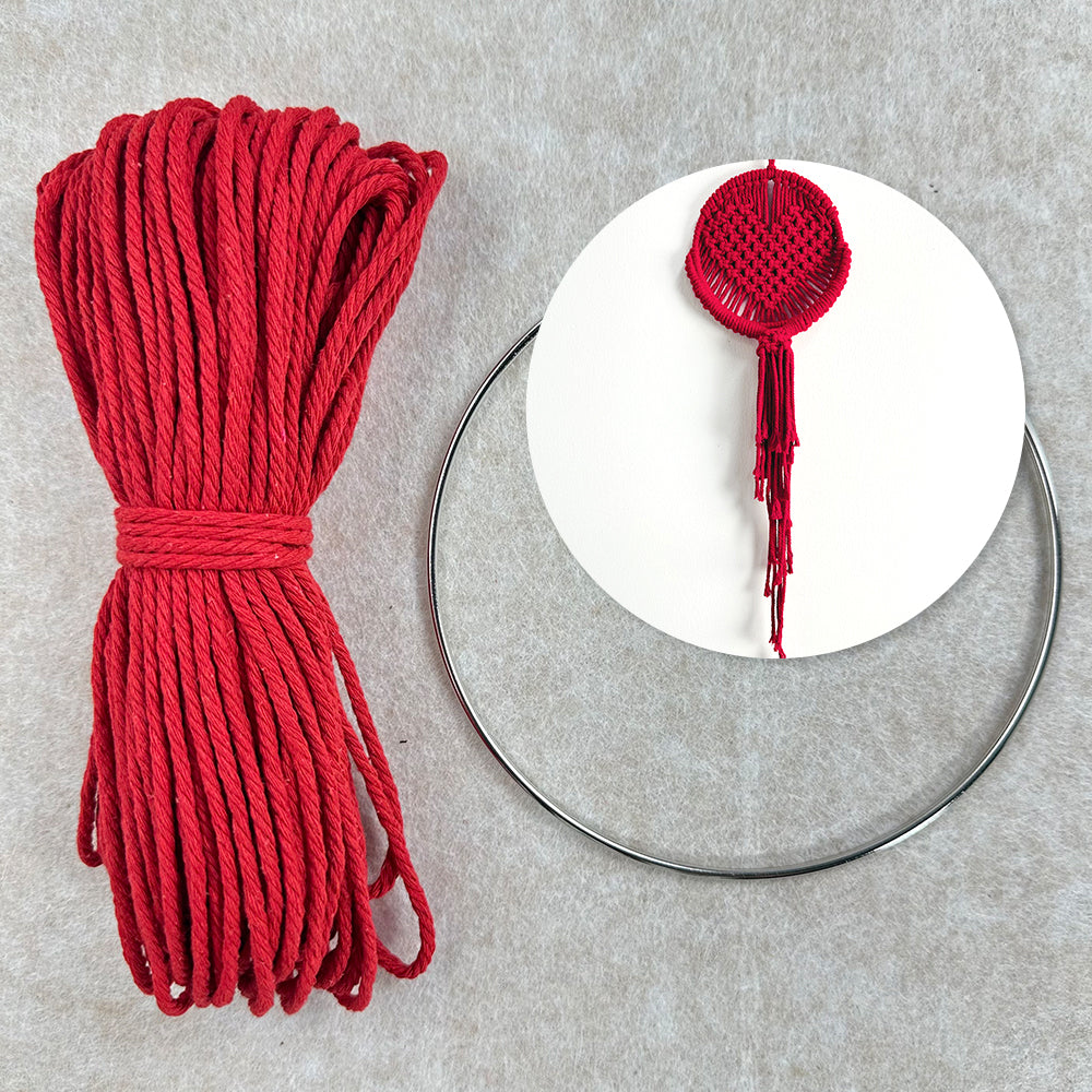 Macrame Kit for Beginners, Handwoven Heart Dry Flower Hanger, Aesthetic Wall Tapestry Ornament, DIY Weaving Supplies for Wedding Background, Home & Homestay Soft Decoration