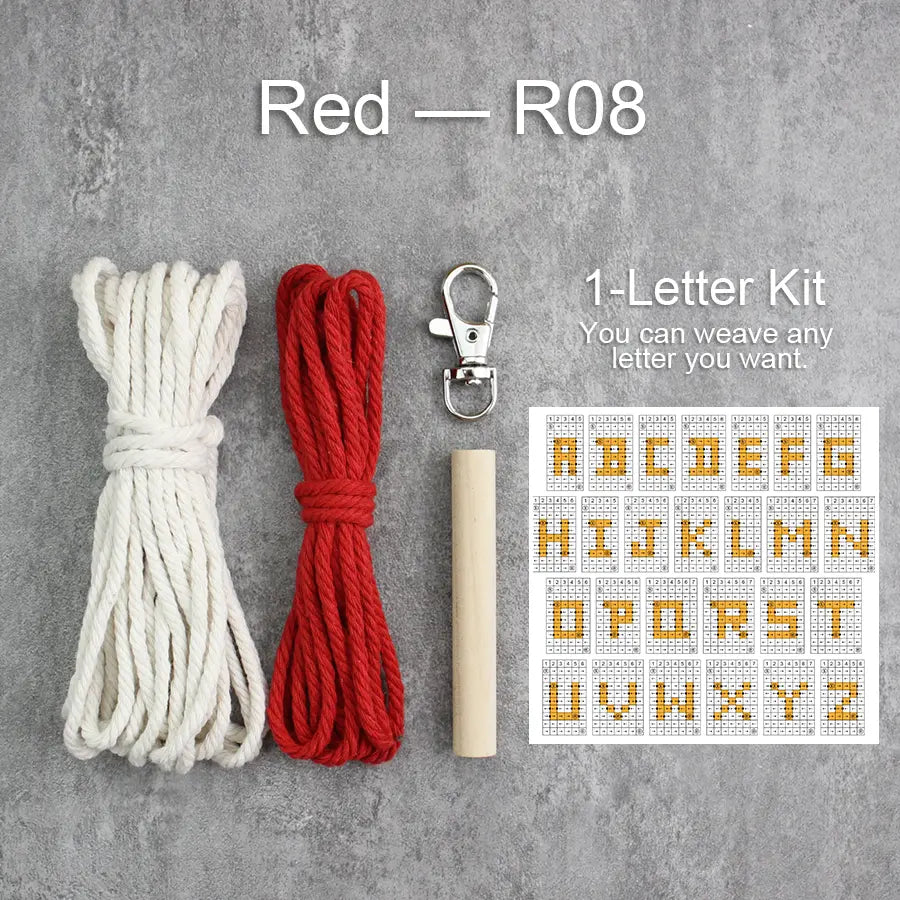 Macrame Kit for Beginners | DIY Letter Macrame Keychain Craft Kit