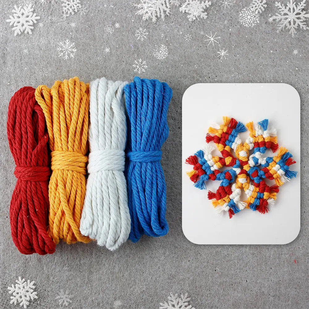 Macrame Kit for Beginners, Boho Snowflake Coaster DIY Kit, Table Home Decor Gift
