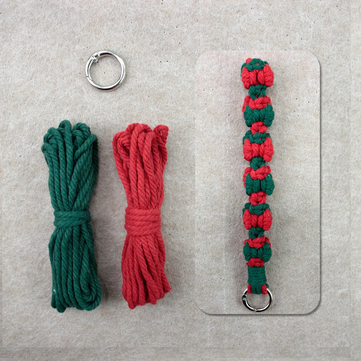 Macrame Kit for Beginners | DIY Bow‑Element Macrame Keychain Wristband Craft Kit