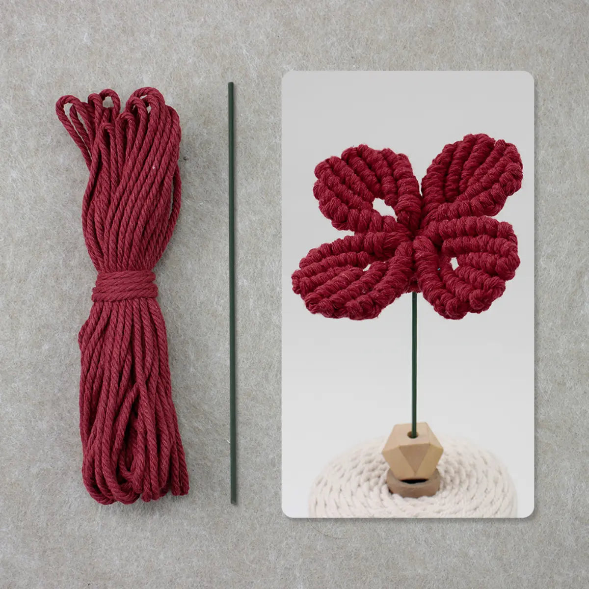 Macrame Kit for Beginners | DIY Four-Leaf Clover Macrame Flower Craft Kit