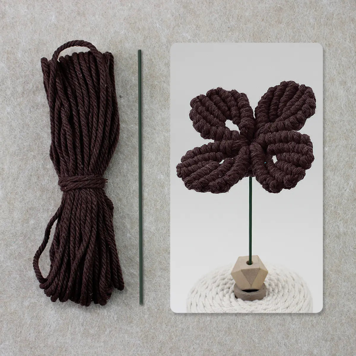 Macrame Kit for Beginners | DIY Four-Leaf Clover Macrame Flower Craft Kit