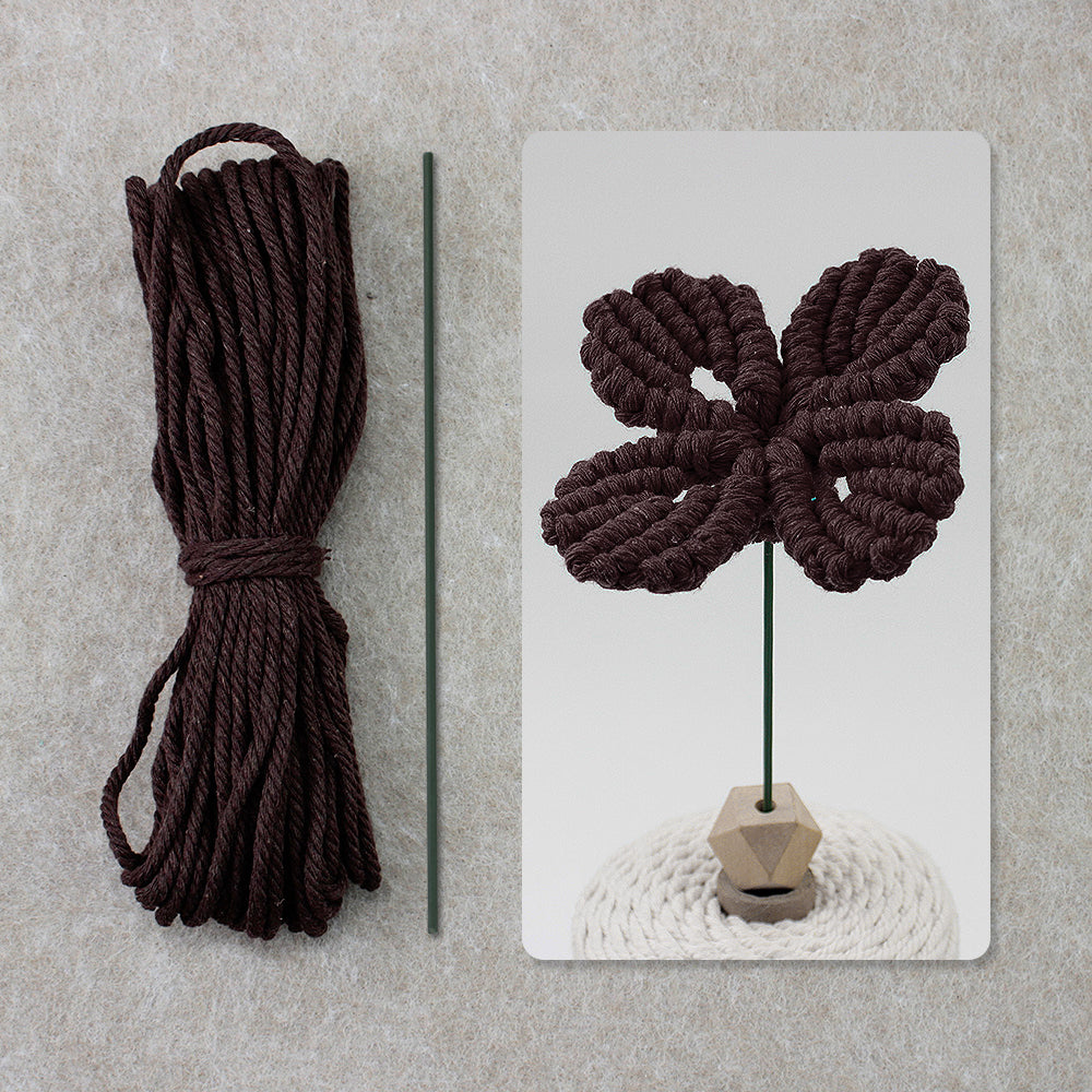 Four-Leaf Clover Macrame DIY Kit - Handmade Weaving Supplies with English Tutorial | Lucky Craft Set
