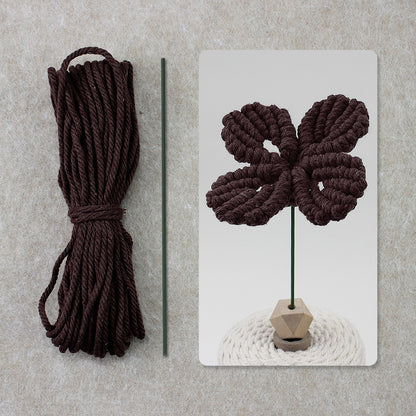 Four-Leaf Clover Macrame DIY Kit - Handmade Weaving Supplies with English Tutorial | Lucky Craft Set