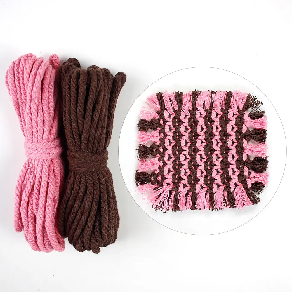 Macrame Kit for Beginners, Boho Square Tassel Coaster DIY Kit, Table Home Decor