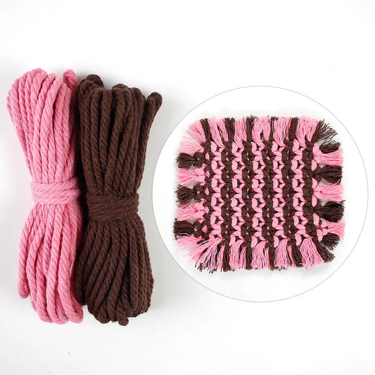 Macrame Kit for Beginners, Boho Square Tassel Coaster DIY Kit, Table Home Decor