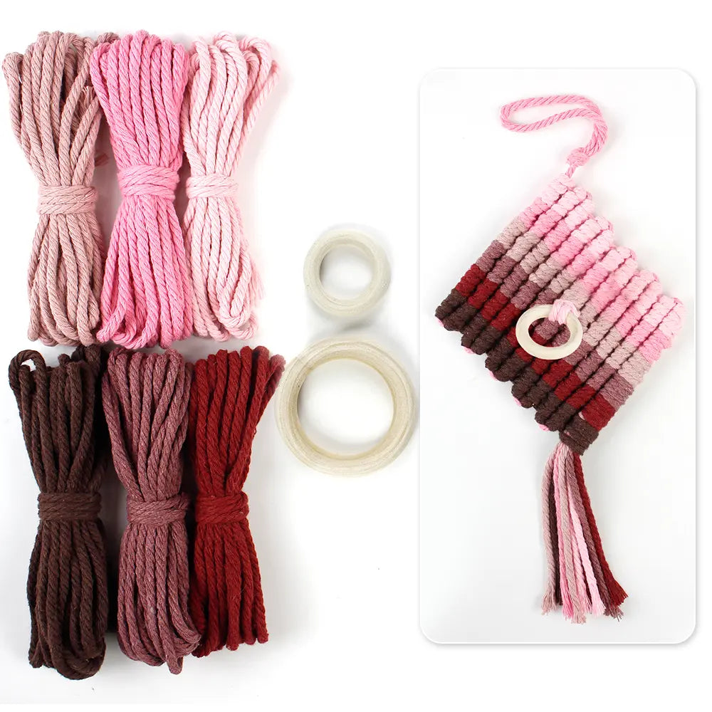 Macrame Kit for Beginners, Boho Pineapple Wall Hanger DIY Kit, Home Decor Gift
