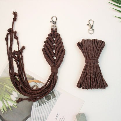 Fringe Leaf Weaving Keychain Craft Kit Macrame Kit |Tutorial | Bottom Fringe,  Keychain/Pendant/Bag Charm, Beginner DIY Set