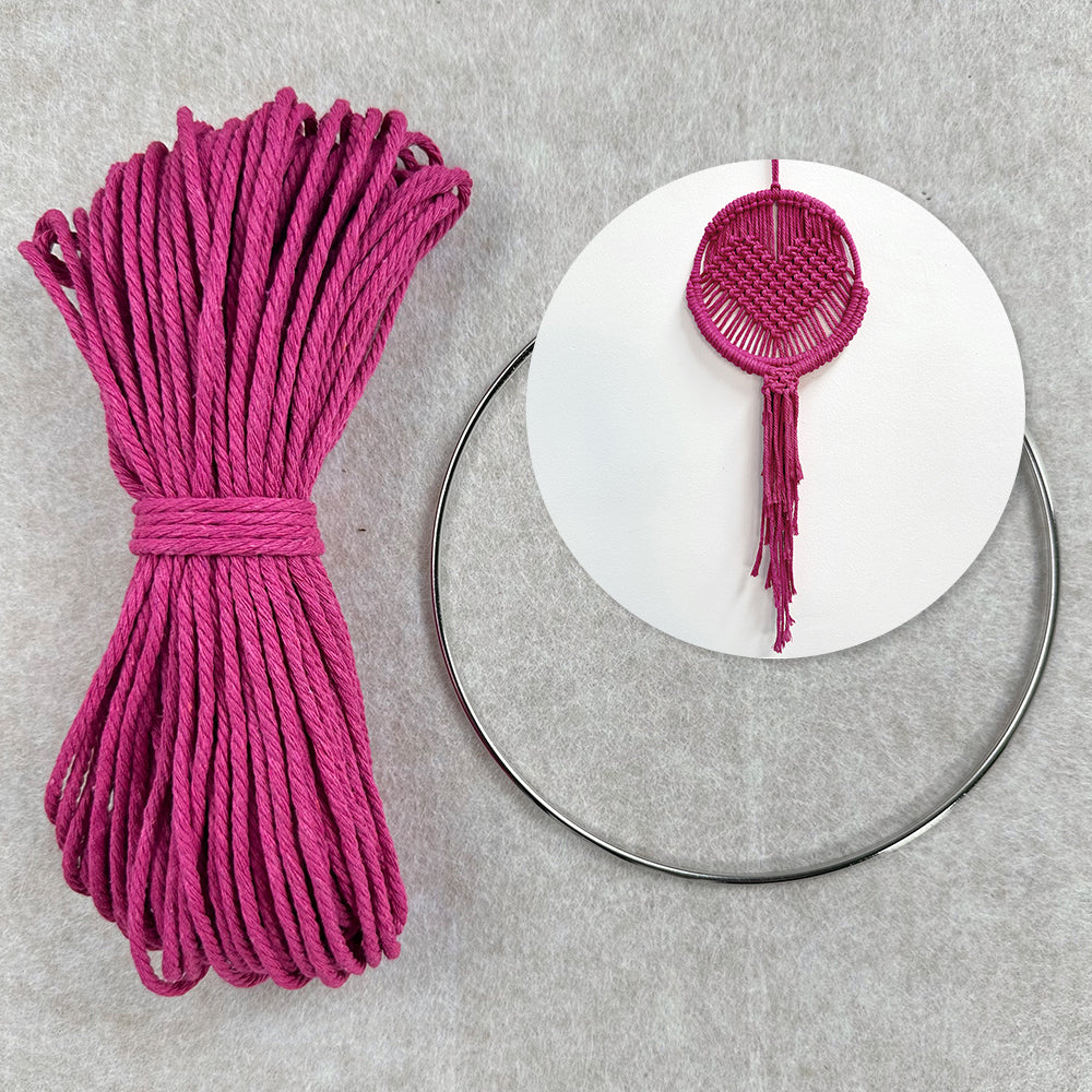 Macrame Kit for Beginners, Handwoven Heart Dry Flower Hanger, Aesthetic Wall Tapestry Ornament, DIY Weaving Supplies for Wedding Background, Home & Homestay Soft Decoration