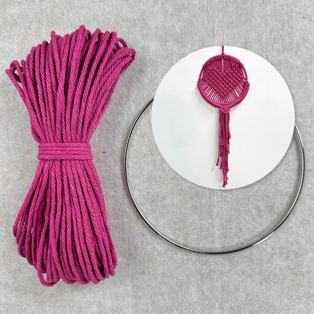 Macrame Kit for Beginners, Boho Heart Flower Plant Hanger DIY Kit, Home Decor Gift