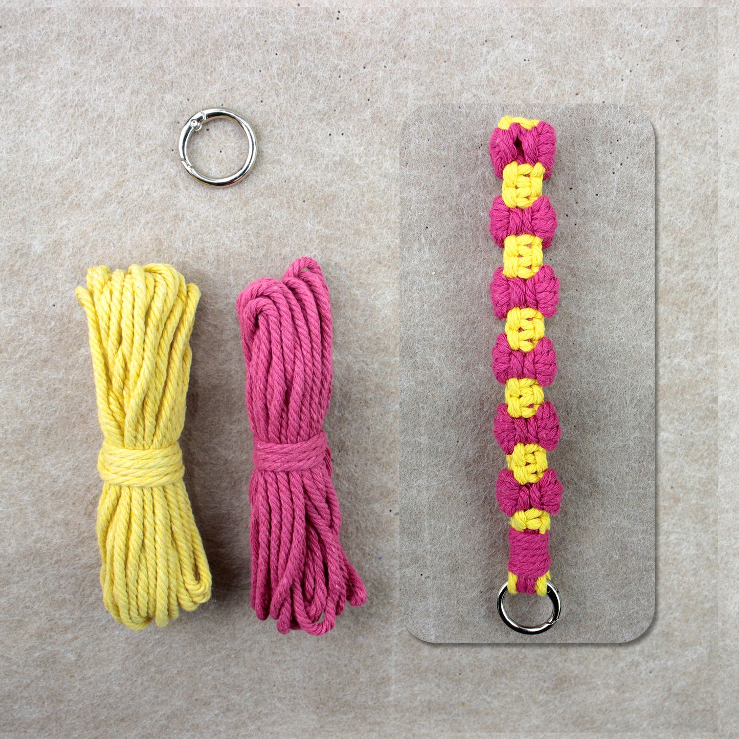 Bow Weaving Keychain Craft Kit Macrame Kit | Tutorial | Style-Adaptable | Keychain/Pendant/Bag Charm, Beginner DIY Set