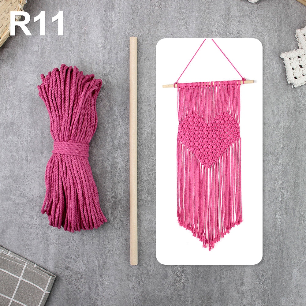 Macrame Kit Big Love Tapestry Weaving Kit | Flowing Fringes | Multi-Color Option | Valentine's Day DIY Gift | Beginner-Friendly/Living Room Decor