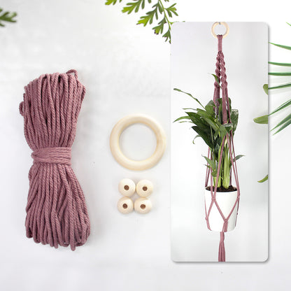 Long Tassel Plant Hanger Weaving Kit Macrame Kit | Plant Net Pocket | Hanging Storage | Handmade Gift | Beginner-Suitable