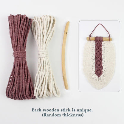 Macrame Kit Leaf Fringe Tapestry Weaving Kit | colour Leaf Vein Pattern | Customizable Leaf Shape | Bedroom/Living Room Decor | Beginner-Friendly
