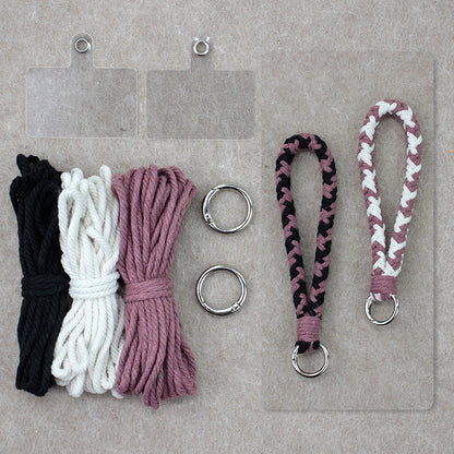 8-Strand Bracelet/Keychain Weaving Kit Macrame Kit | Multi-Contrast Colors | Phone Pendant/Bracelet | Beginner DIY Set