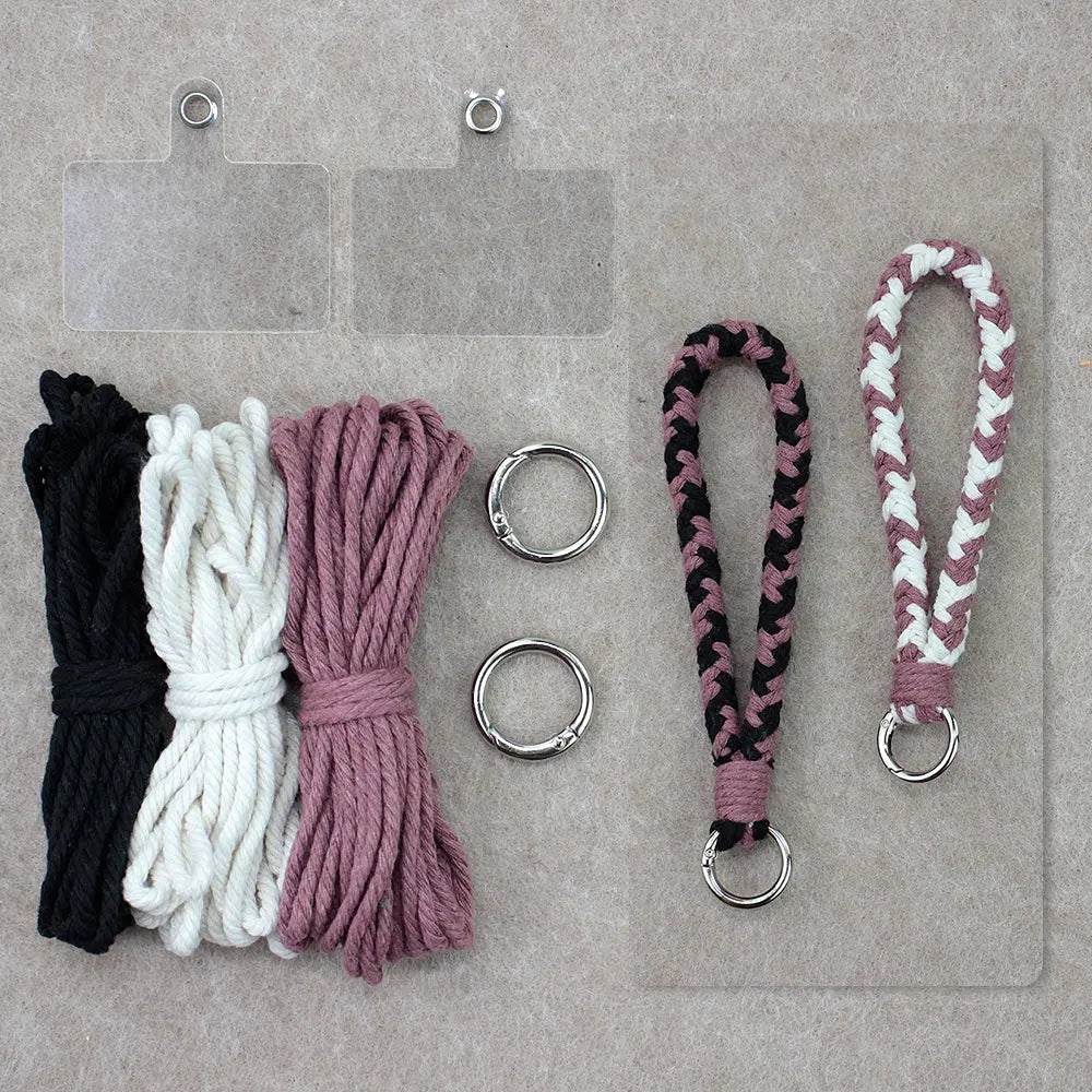 Macrame Kit for Beginners | DIY Eight‑Strand Braid Macrame Keychain Craft Kit
