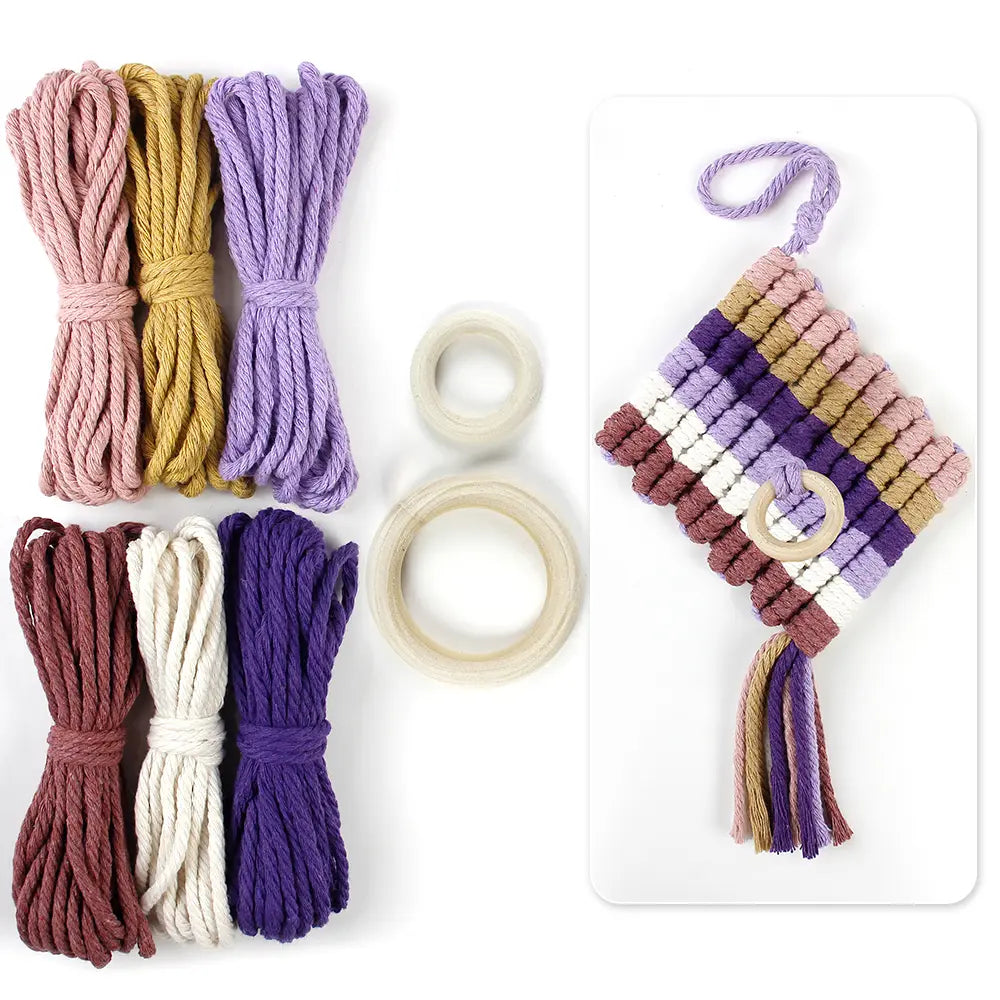 Macrame Kit for Beginners, Boho Pineapple Wall Hanger DIY Kit, Home Decor Gift