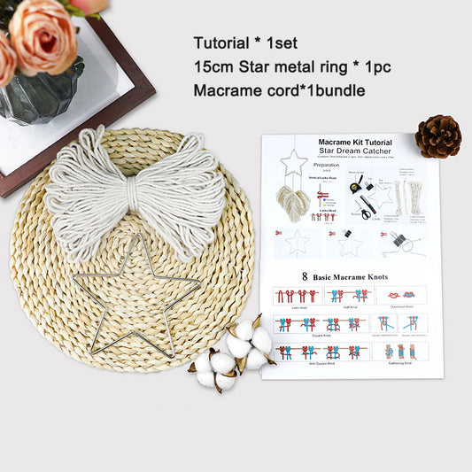 Macrame Kit Star Dreamcatcher Weaving Kit | Bohemian Style | Minimalist & Elegant | Bedroom/Window Decor | Beginner-Friendly