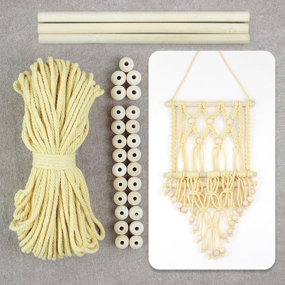 Wooden Bead Wall-Mounted Bookshelf Weaving Kit Macrame Kit | Wall Decor | Home Decor | Wall Bookshelf | Beginner-Friendly| Bohemian Style