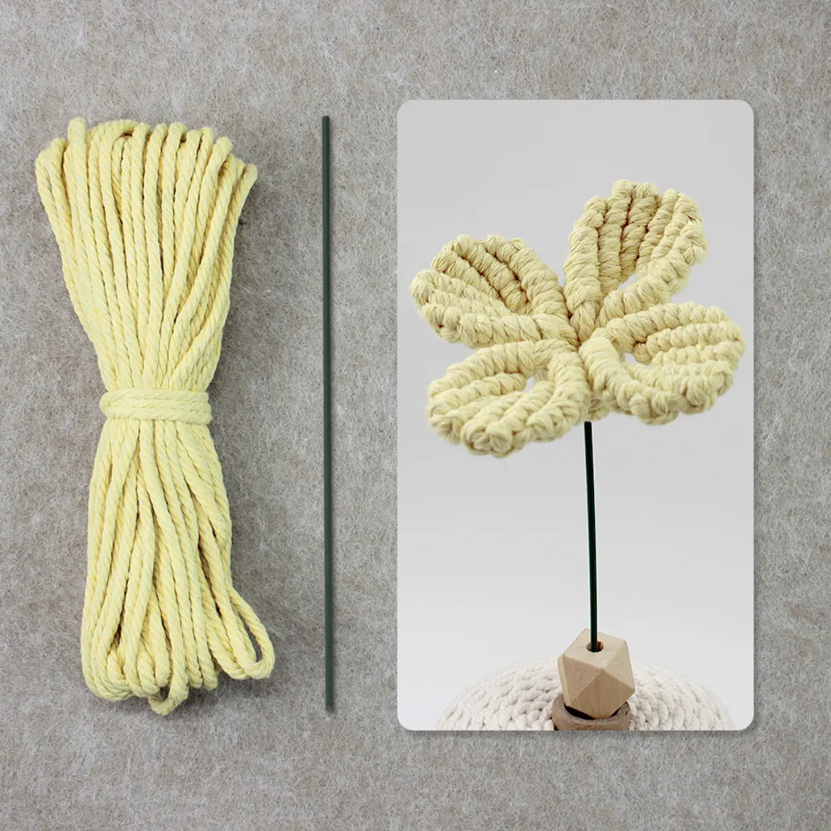 Macrame Kit for Beginners | DIY Four-Leaf Clover Macrame Flower Craft Kit