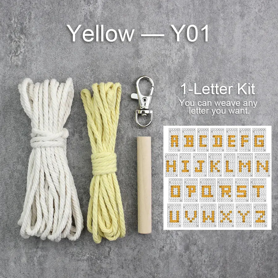 Macrame Kit for Beginners | DIY Letter Macrame Keychain Craft Kit