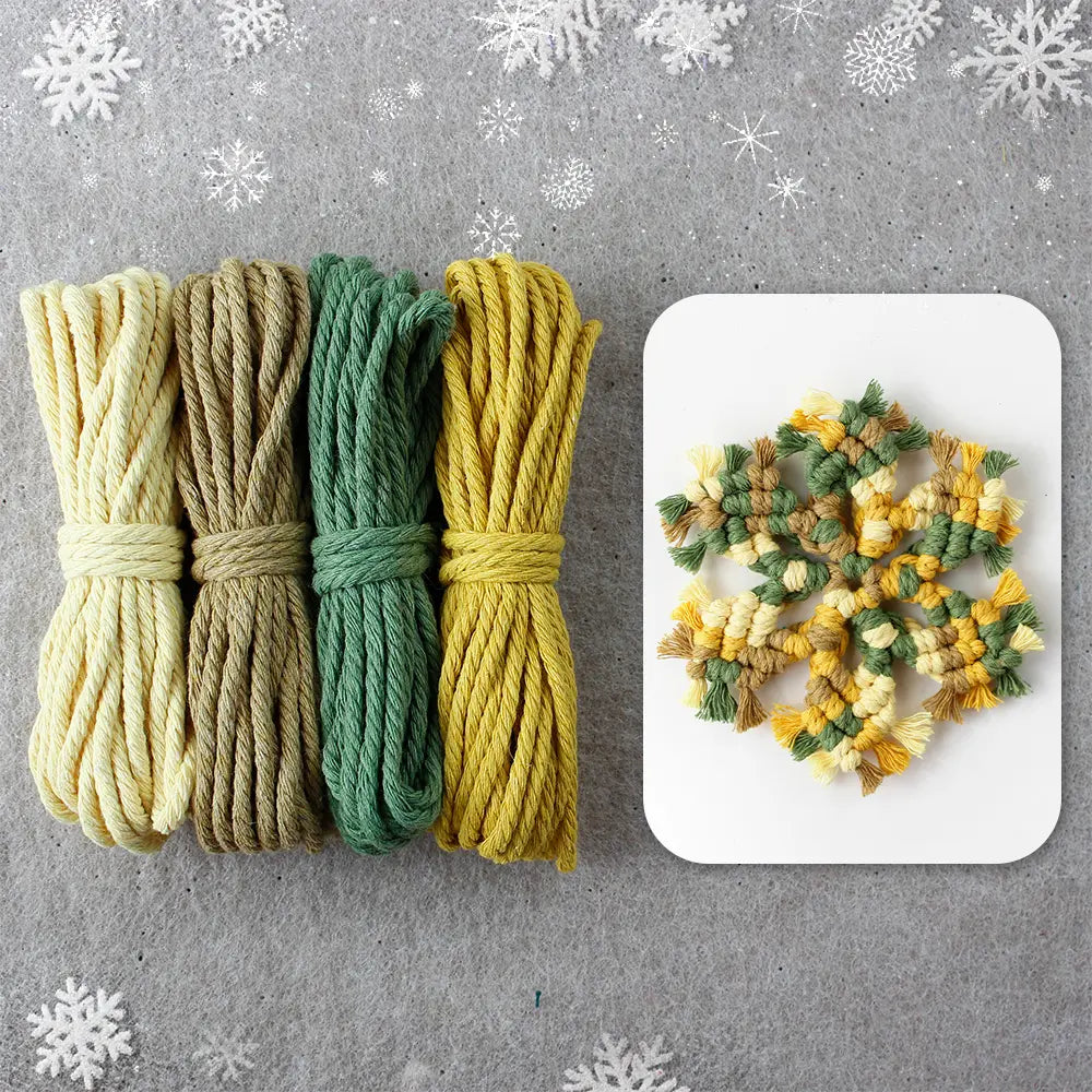 Macrame Kit for Beginners, Boho Snowflake Coaster DIY Kit, Table Home Decor Gift