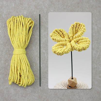 Four-Leaf Clover Macrame DIY Kit - Handmade Weaving Supplies with English Tutorial | Lucky Craft Set