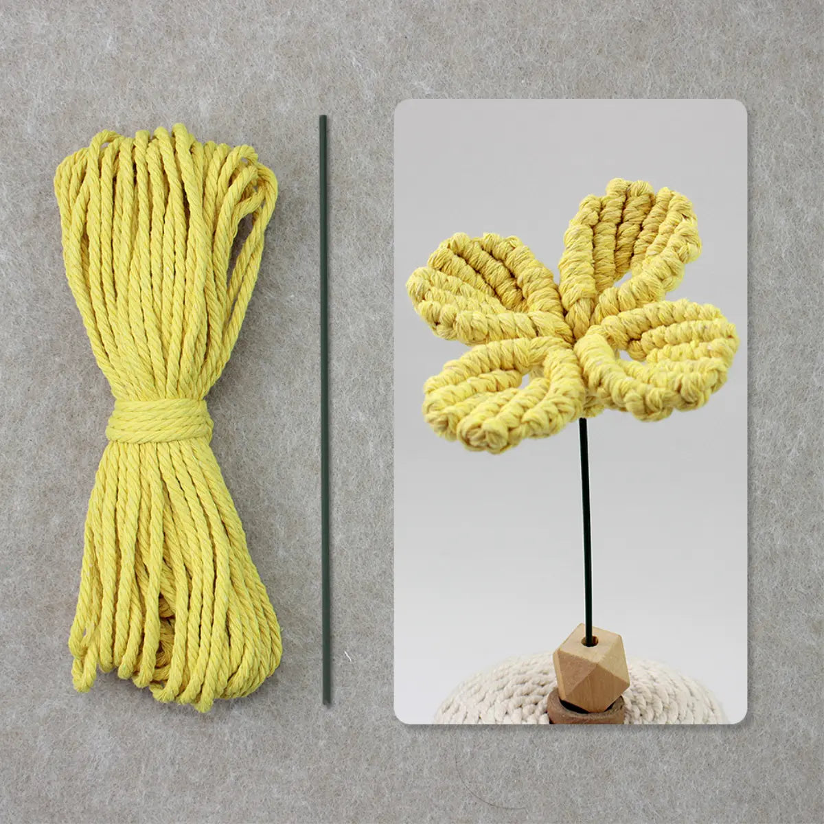 Macrame Kit for Beginners | DIY Four-Leaf Clover Macrame Flower Craft Kit