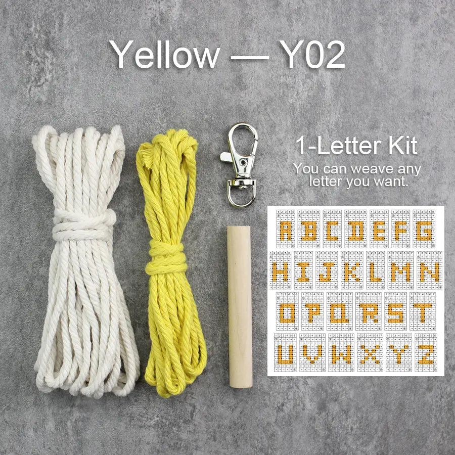 Macrame Kit for Beginners | DIY Letter Macrame Keychain Craft Kit