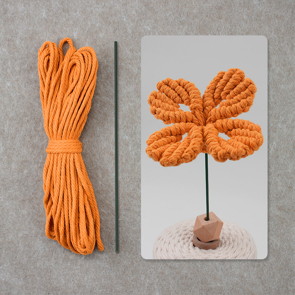 Four-Leaf Clover Macrame DIY Kit - Handmade Weaving Supplies with English Tutorial | Lucky Craft Set