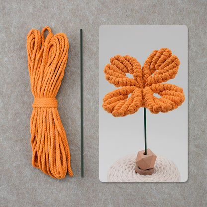 Four-Leaf Clover Macrame DIY Kit - Handmade Weaving Supplies with English Tutorial | Lucky Craft Set