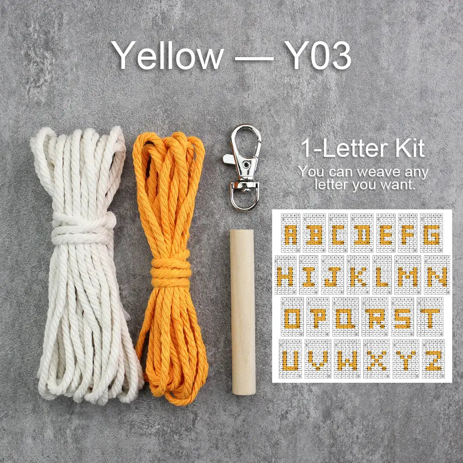 Macrame Kit for Beginners | DIY Letter Macrame Keychain Craft Kit