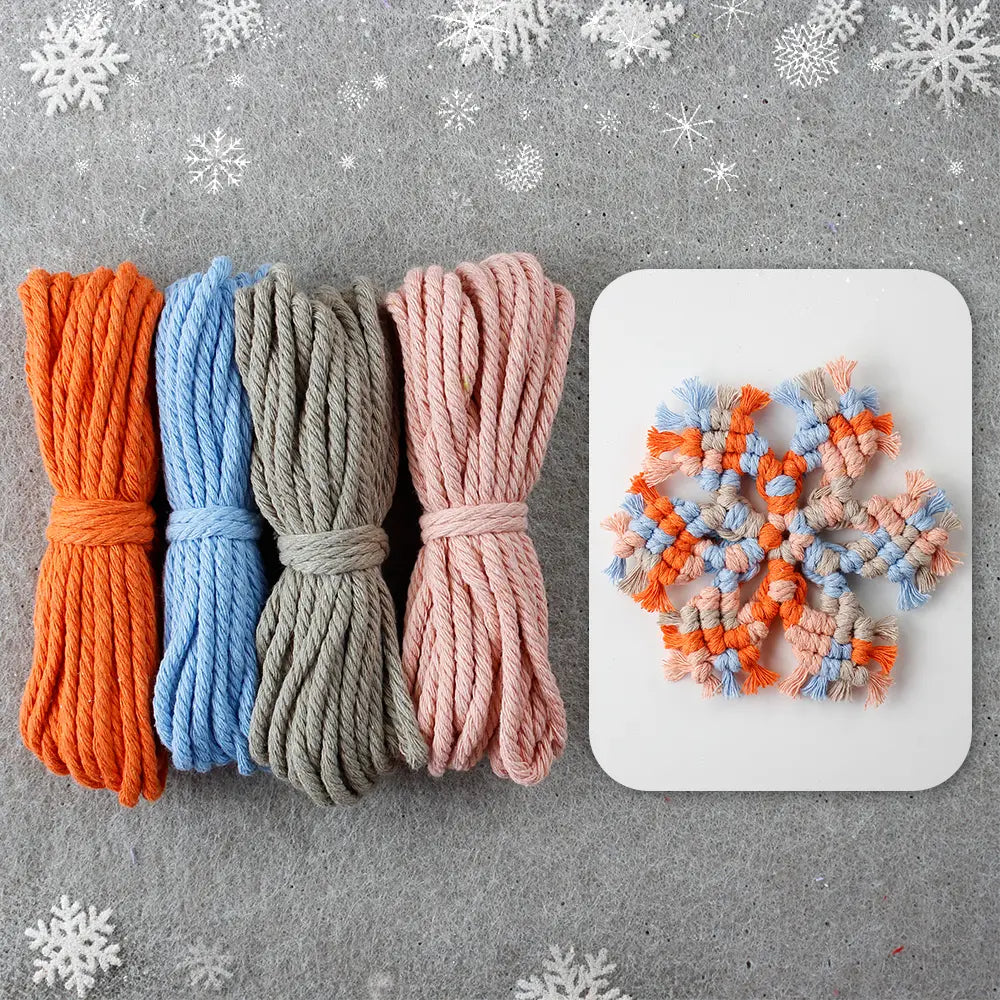 Macrame Kit for Beginners, Boho Snowflake Coaster DIY Kit, Table Home Decor Gift
