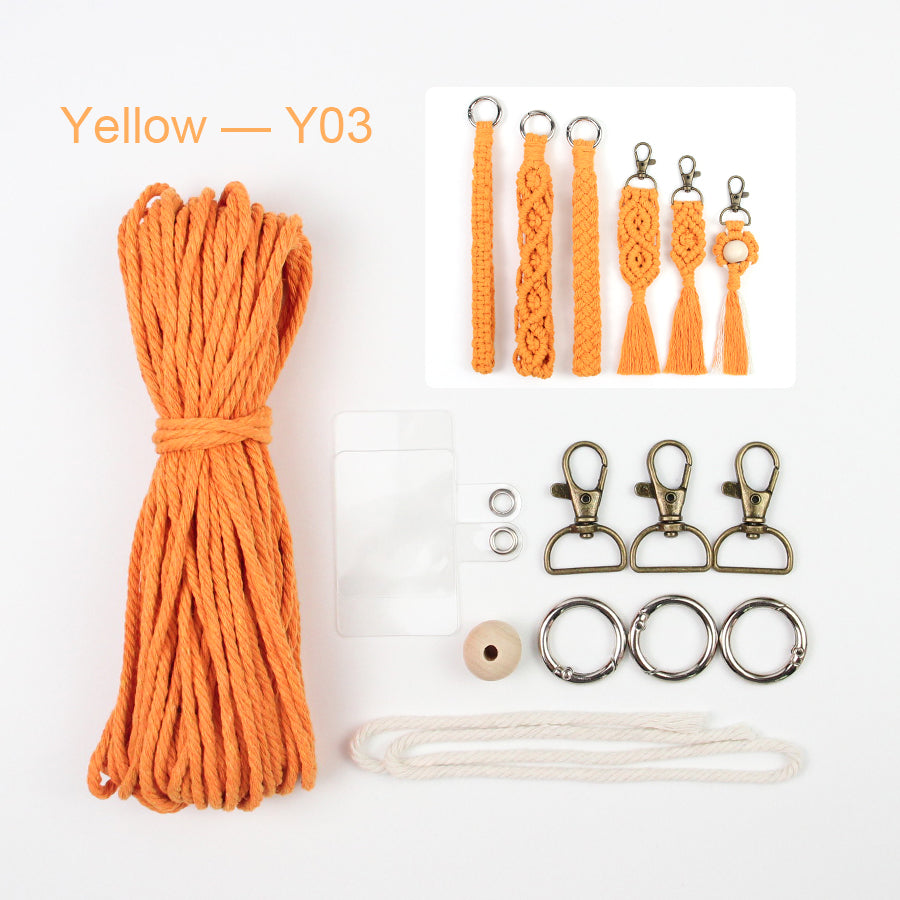 6-Piece Keychain Macrame DIY Kit - Handmade Weaving Supplies with English Tutorial | Craft Set for Multiple Keychains