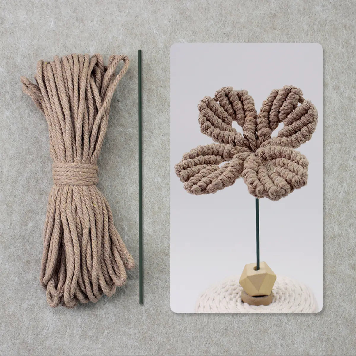 Macrame Kit for Beginners | DIY Four-Leaf Clover Macrame Flower Craft Kit