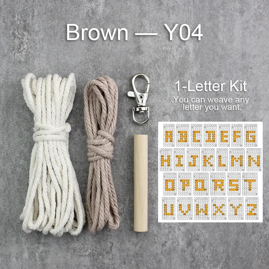 Macrame Kit for Beginners | DIY Letter Macrame Keychain Craft Kit