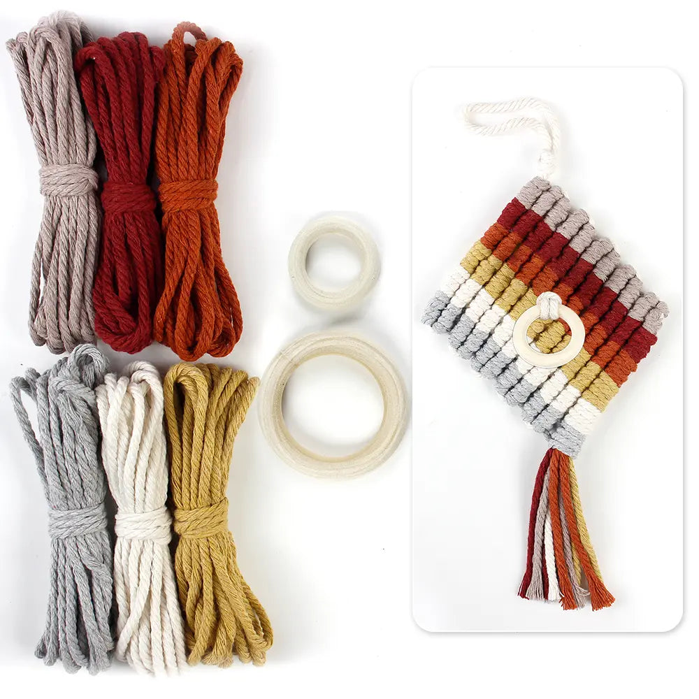Macrame Kit for Beginners, Boho Pineapple Wall Hanger DIY Kit, Home Decor Gift