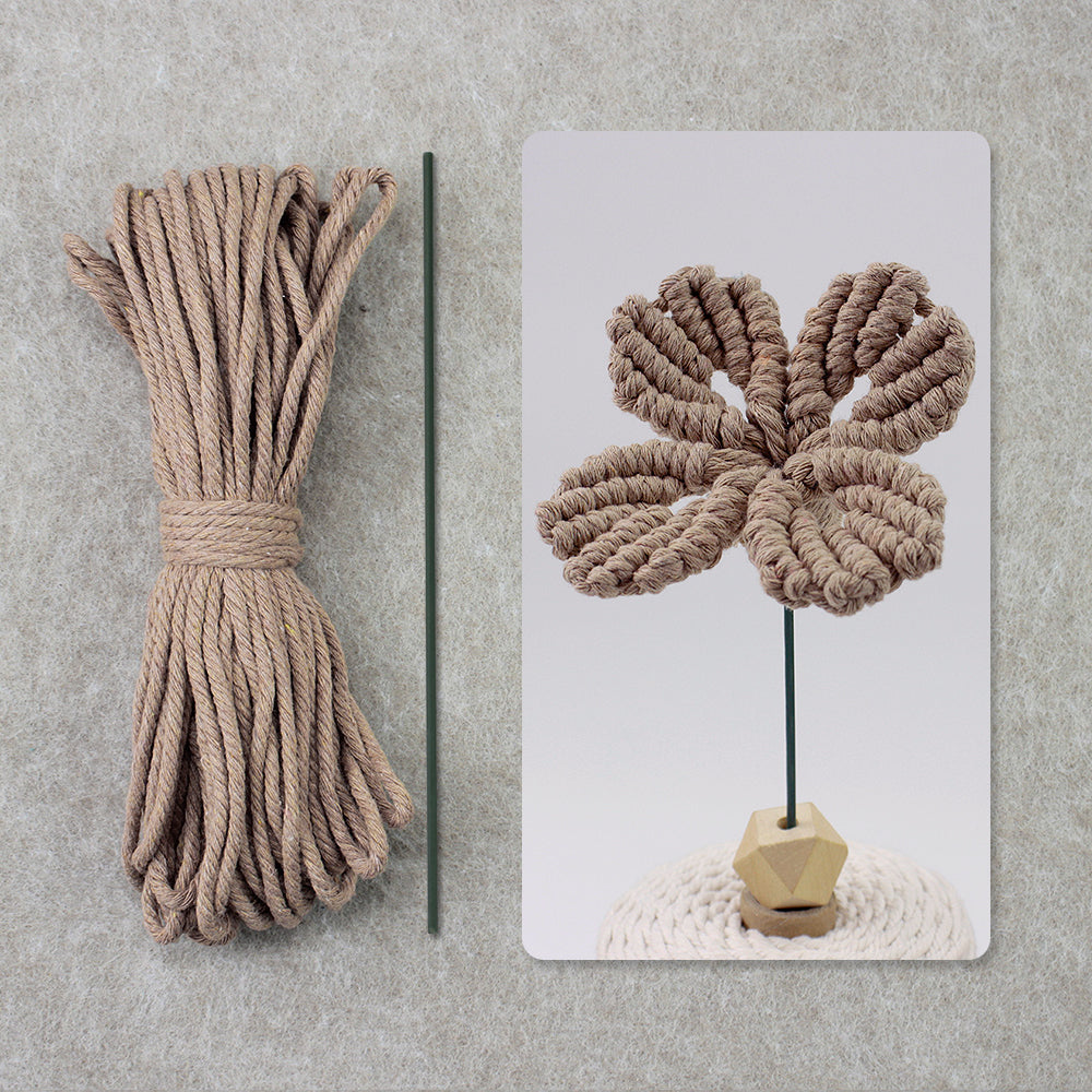 Four-Leaf Clover Macrame DIY Kit - Handmade Weaving Supplies with English Tutorial | Lucky Craft Set