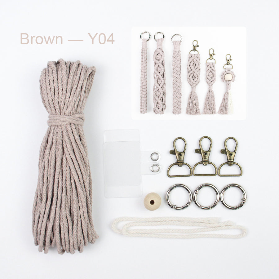 6-Piece Keychain Macrame DIY Kit - Handmade Weaving Supplies with English Tutorial | Craft Set for Multiple Keychains