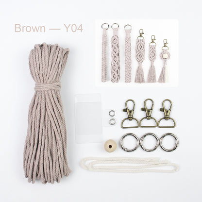 6-Piece Keychain Macrame DIY Kit - Handmade Weaving Supplies with English Tutorial | Craft Set for Multiple Keychains