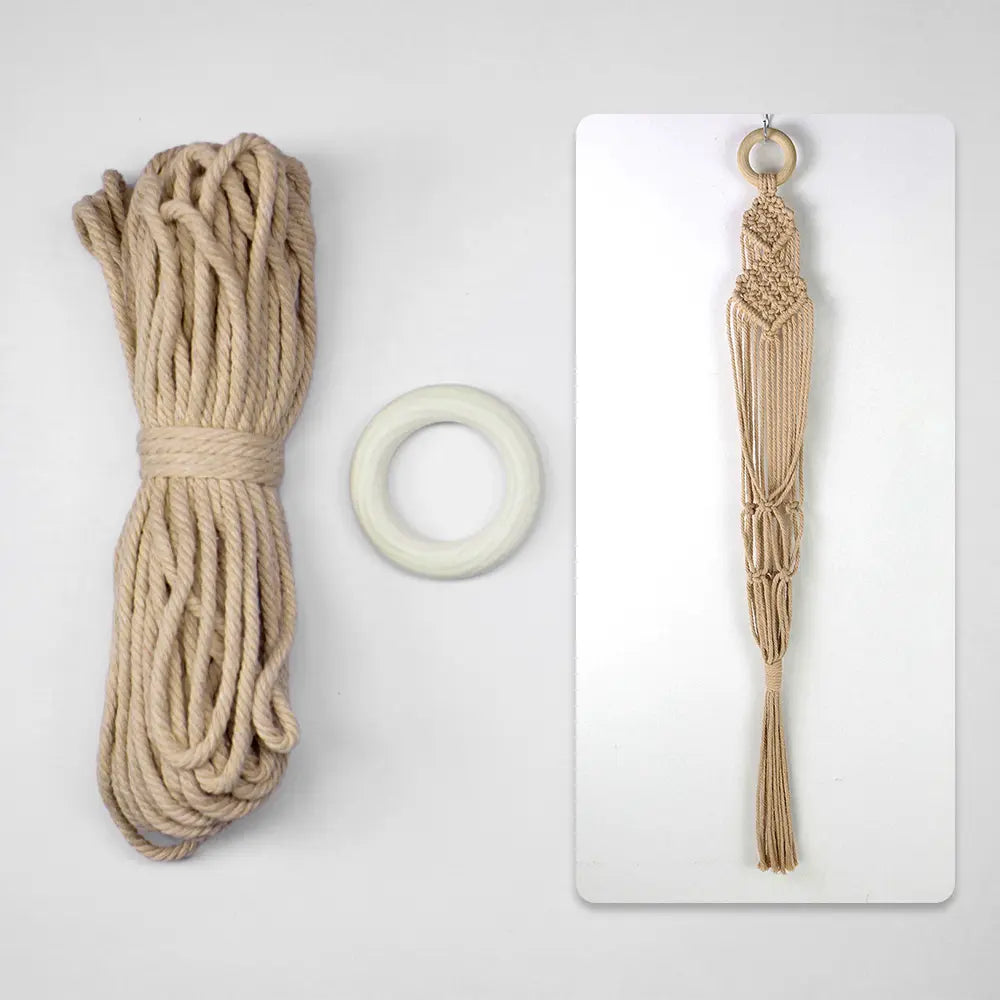 Macrame Kit for Beginners, Boho Plant Hanger DIY Kit, Home Garden Decor Gift