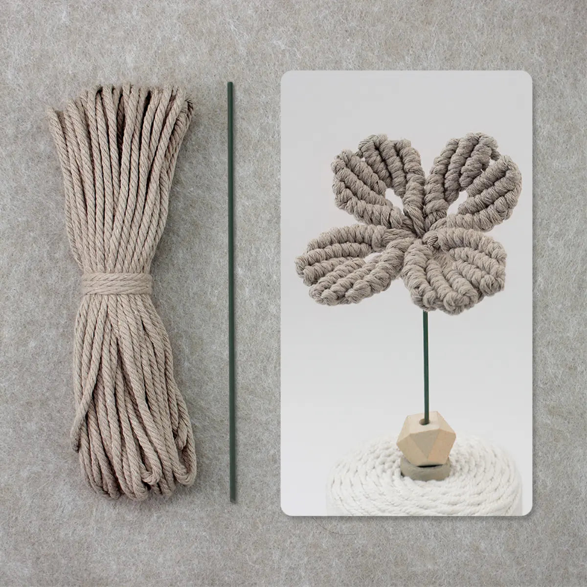 Macrame Kit for Beginners | DIY Four-Leaf Clover Macrame Flower Craft Kit