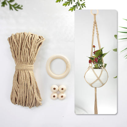 Long Tassel Plant Hanger Weaving Kit Macrame Kit | Plant Net Pocket | Hanging Storage | Handmade Gift | Beginner-Suitable