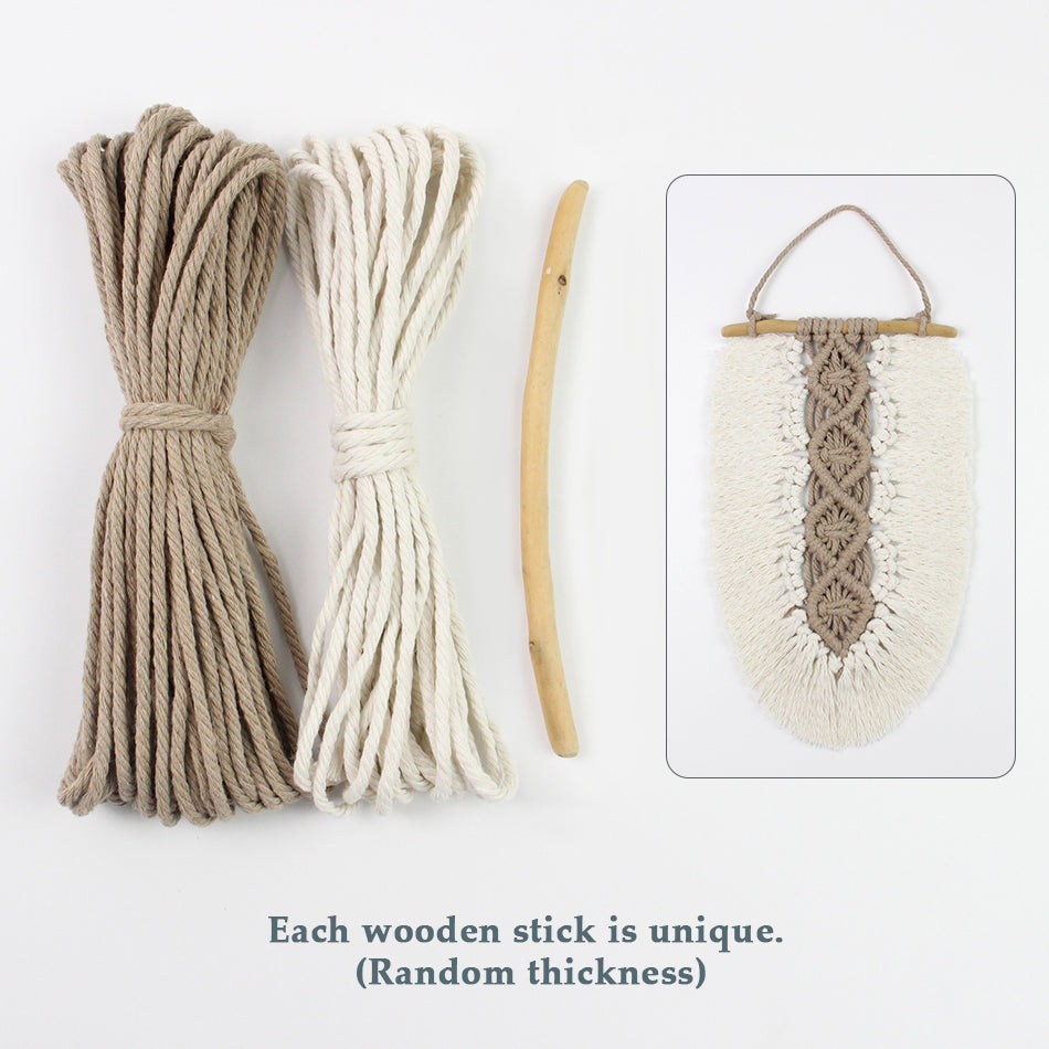 Macrame Kit Leaf Fringe Tapestry Weaving Kit | colour Leaf Vein Pattern | Customizable Leaf Shape | Bedroom/Living Room Decor | Beginner-Friendly