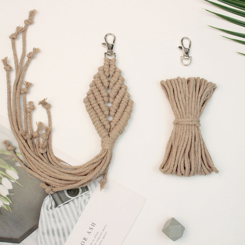 Fringe Leaf Weaving Keychain Craft Kit Macrame Kit |Tutorial | Bottom Fringe,  Keychain/Pendant/Bag Charm, Beginner DIY Set