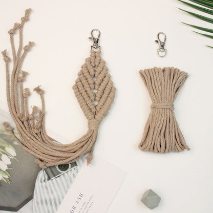Fringe Leaf Weaving Keychain Craft Kit Macrame Kit |Tutorial | Bottom Fringe,  Keychain/Pendant/Bag Charm, Beginner DIY Set
