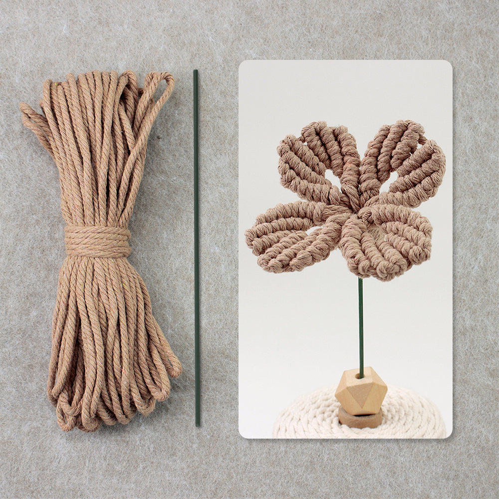 Four-Leaf Clover Macrame DIY Kit - Handmade Weaving Supplies with English Tutorial | Lucky Craft Set