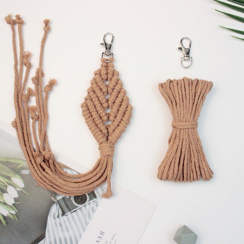 Fringe Leaf Weaving Keychain Craft Kit Macrame Kit |Tutorial | Bottom Fringe,  Keychain/Pendant/Bag Charm, Beginner DIY Set