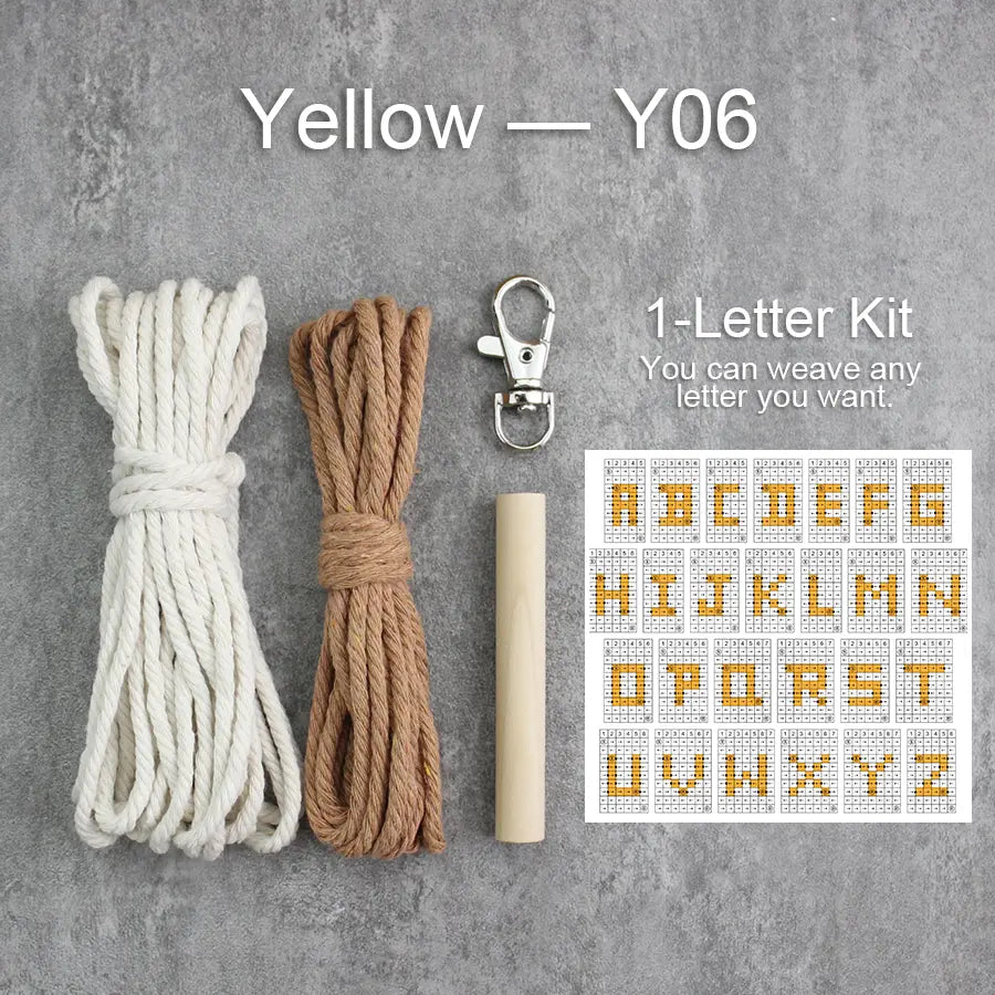 Macrame Kit for Beginners | DIY Letter Macrame Keychain Craft Kit
